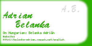 adrian belanka business card