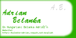 adrian belanka business card